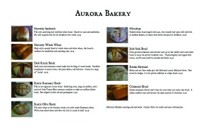 Aurora Bakery Menu 4-10-09
